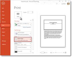 How to print a PowerPoint presentation with notes